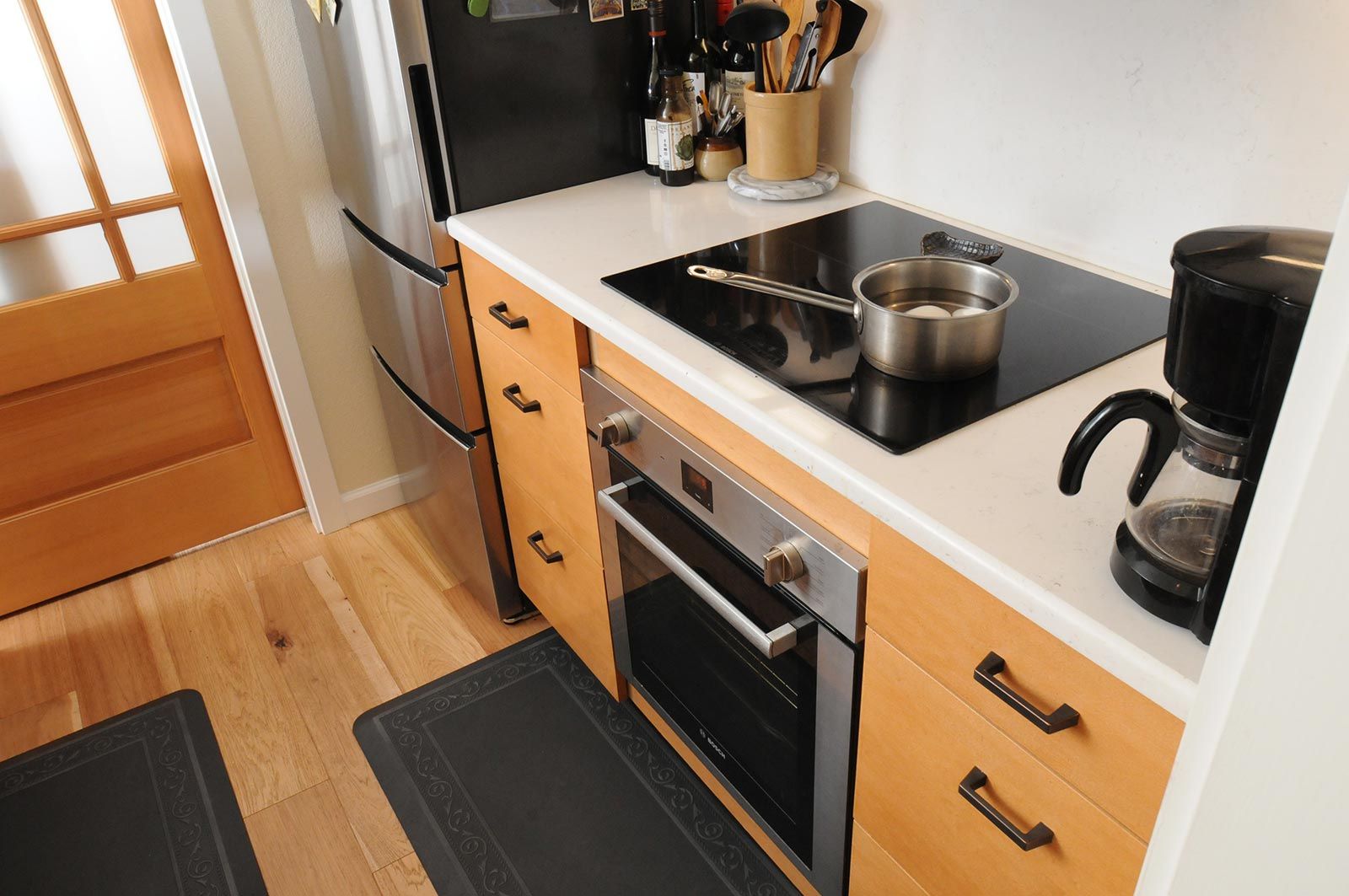 remodeled kitchen with induction cooktop