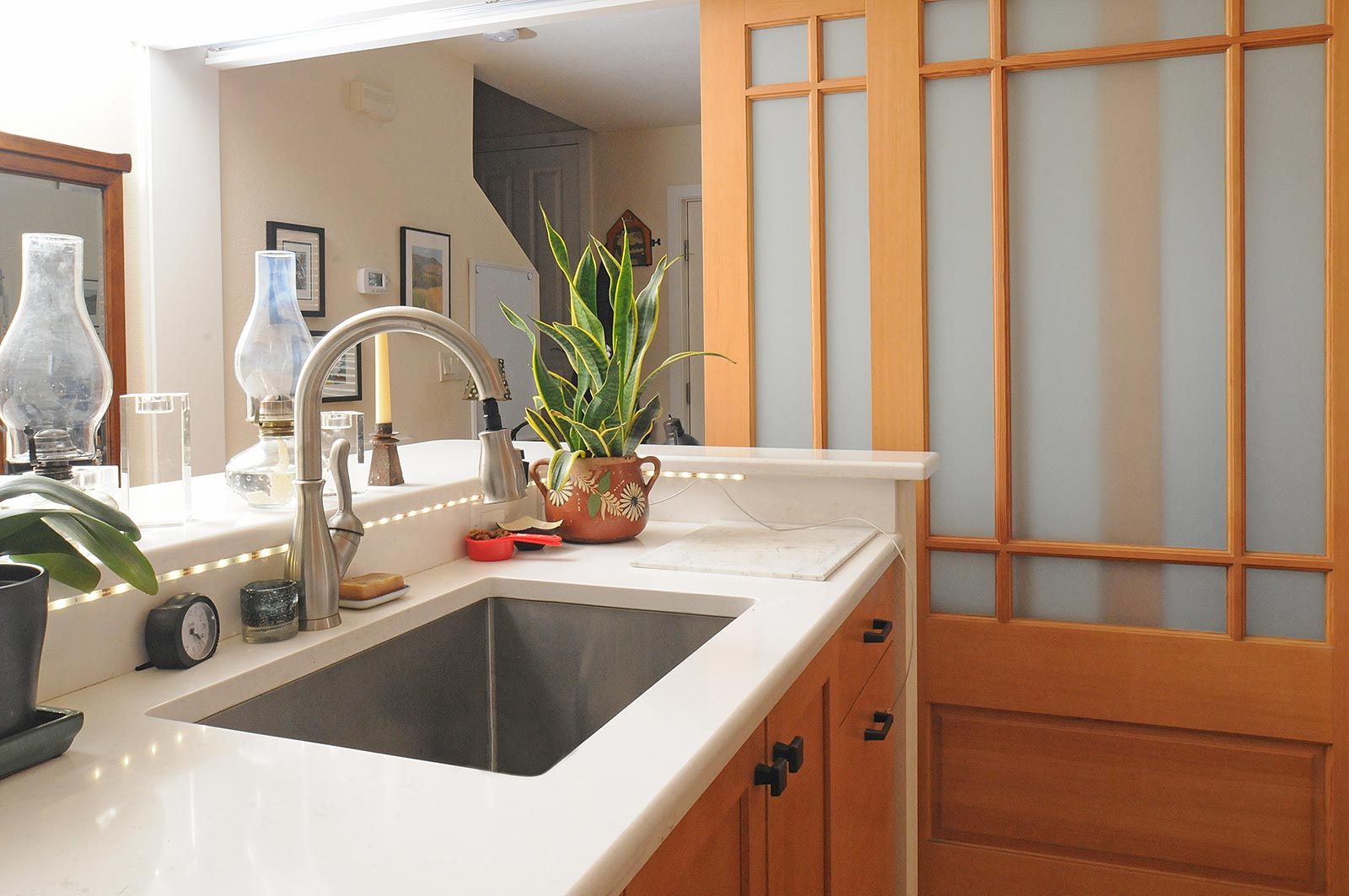 remodeled kitchen with Carrara quartz countertops