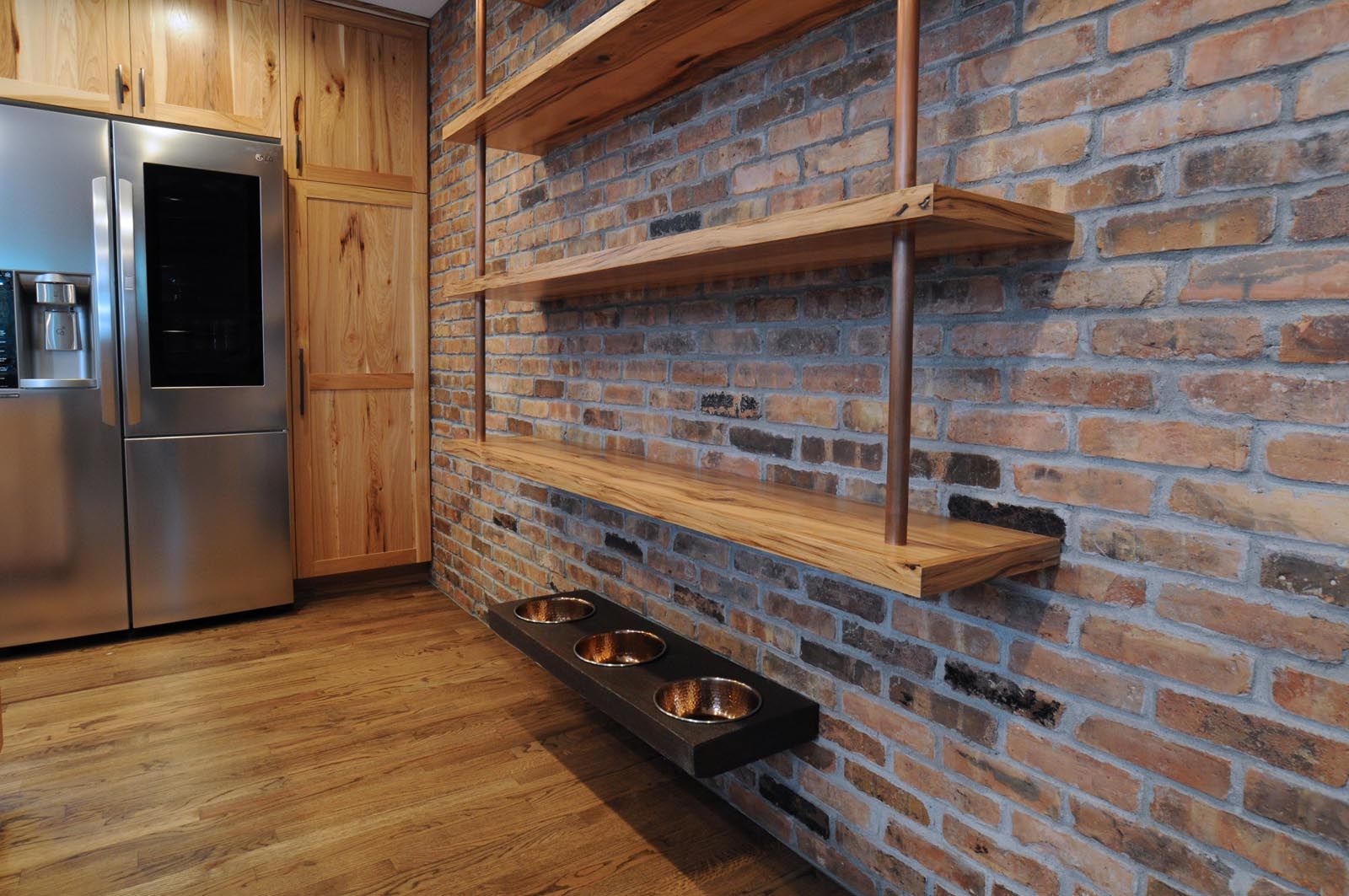 Morton Street remodel kitchen floating shelving